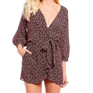 Free People Black and Pink Floral Dress